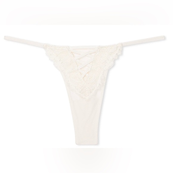 Victoria's Secret Boho Floral Embroidery Thong Panty - Picture 1 of 7